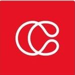 Logo featuring intertwined letters "C" on a red background.